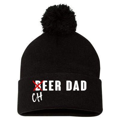 Funny Beer Cheer Dad Pom Pom 12in Knit Beanie