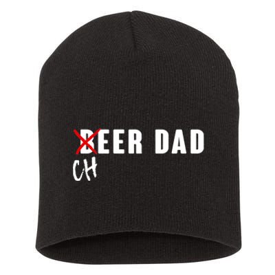 Funny Beer Cheer Dad Short Acrylic Beanie