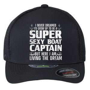 Funny Boat Captain Design For Men Women Boating Boat Captain Flexfit Unipanel Trucker Cap