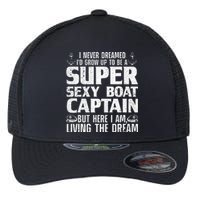 Funny Boat Captain Design For Men Women Boating Boat Captain Flexfit Unipanel Trucker Cap