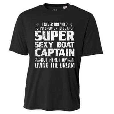 Funny Boat Captain Design For Men Women Boating Boat Captain Cooling Performance Crew T-Shirt