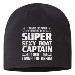 Funny Boat Captain Design For Men Women Boating Boat Captain Sustainable Beanie