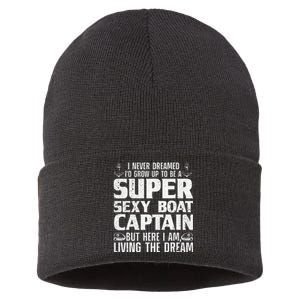 Funny Boat Captain Design For Men Women Boating Boat Captain Sustainable Knit Beanie