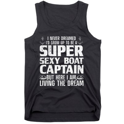 Funny Boat Captain Design For Men Women Boating Boat Captain Tank Top