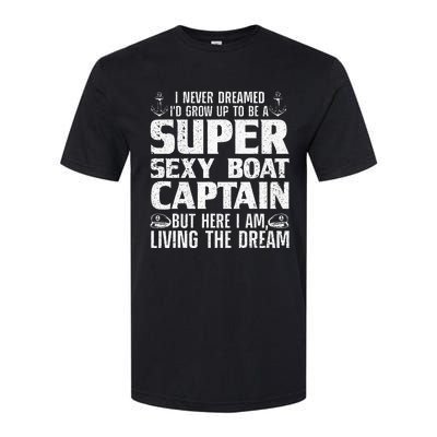 Funny Boat Captain Design For Men Women Boating Boat Captain Softstyle® CVC T-Shirt