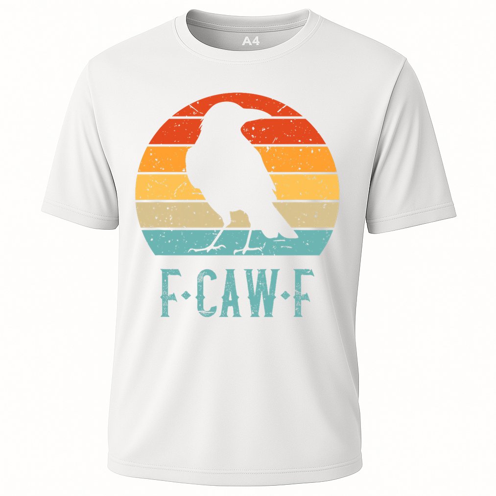 F-Caw-F Black Crow Black Bird Retro Sunset Vintage F-Caw-F  Performance Shirt