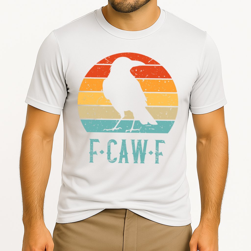 F-Caw-F Black Crow Black Bird Retro Sunset Vintage F-Caw-F  Performance Shirt