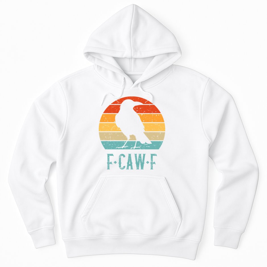 F-Caw-F Black Crow Black Bird Retro Sunset Vintage F-Caw-F  Hoodie