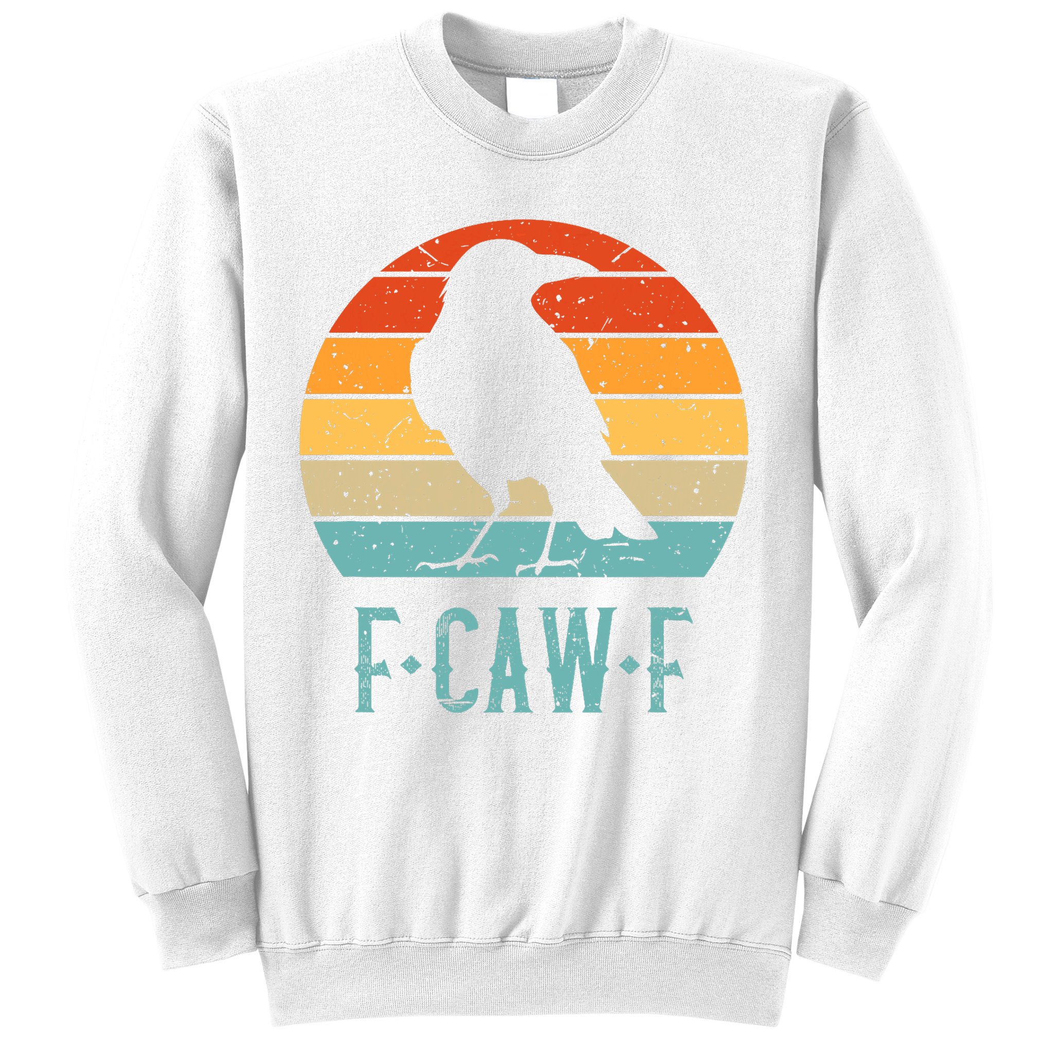 F-Caw-F Black Crow Black Bird Retro Sunset Vintage F-Caw-F  Sweatshirt
