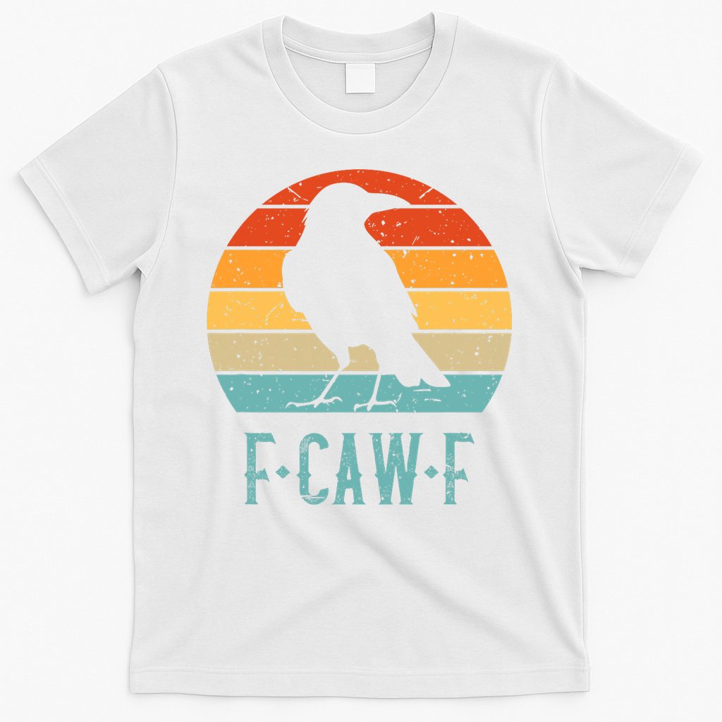 F-Caw-F Black Crow Black Bird Retro Sunset Vintage F-Caw-F  T-Shirt