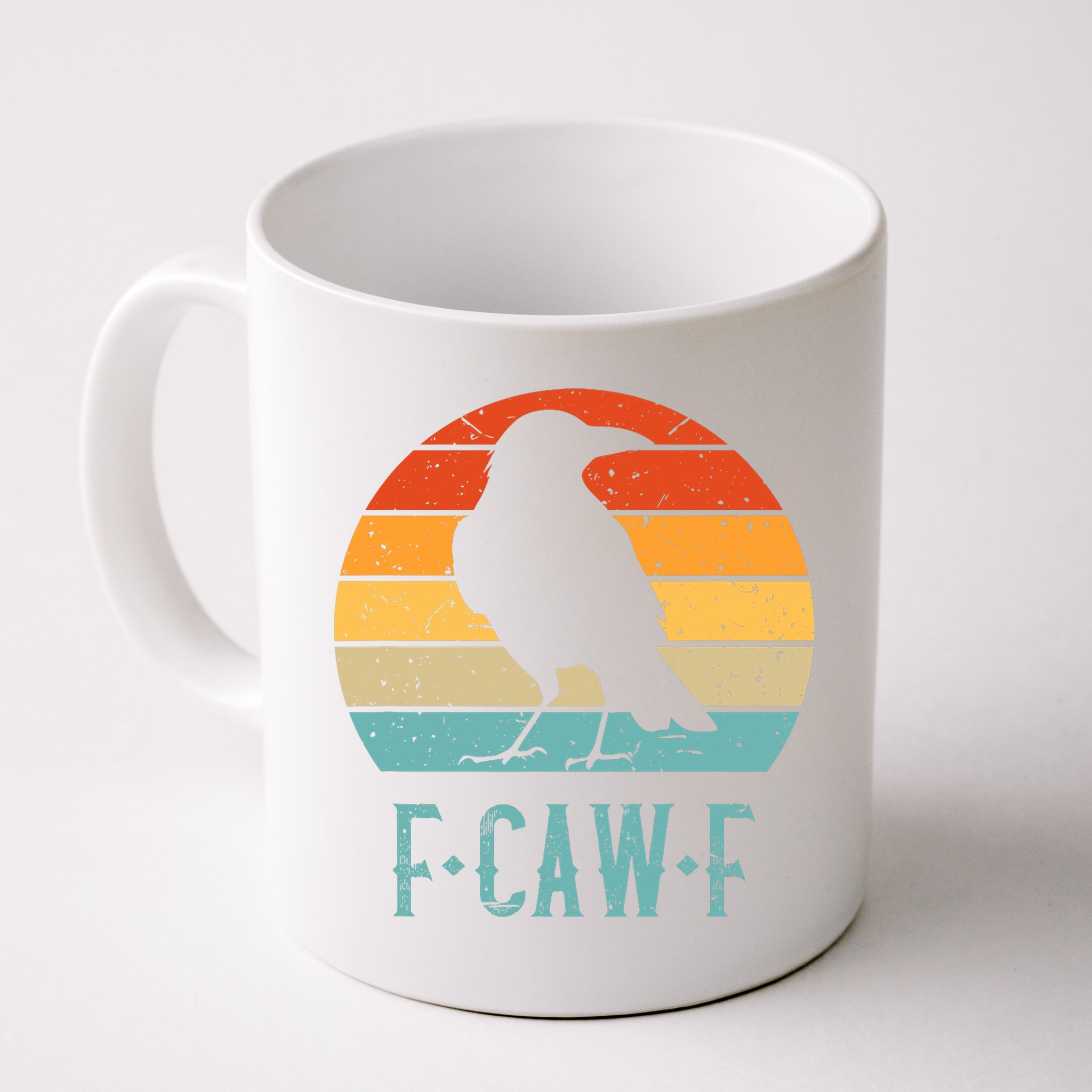 F-Caw-F Black Crow Black Bird Retro Sunset Vintage F-Caw-F  Mug