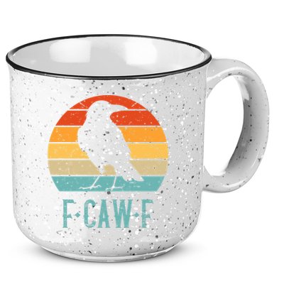 F-Caw-F Black Crow Black Bird Retro Sunset Vintage F-Caw-F  15oz Campfire Ceramic Mug