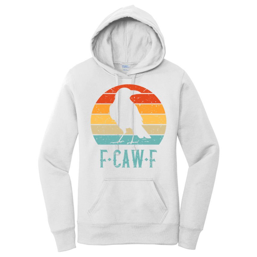 F-Caw-F Black Crow Black Bird Retro Sunset Vintage F-Caw-F  Women's Pullover Hoodie