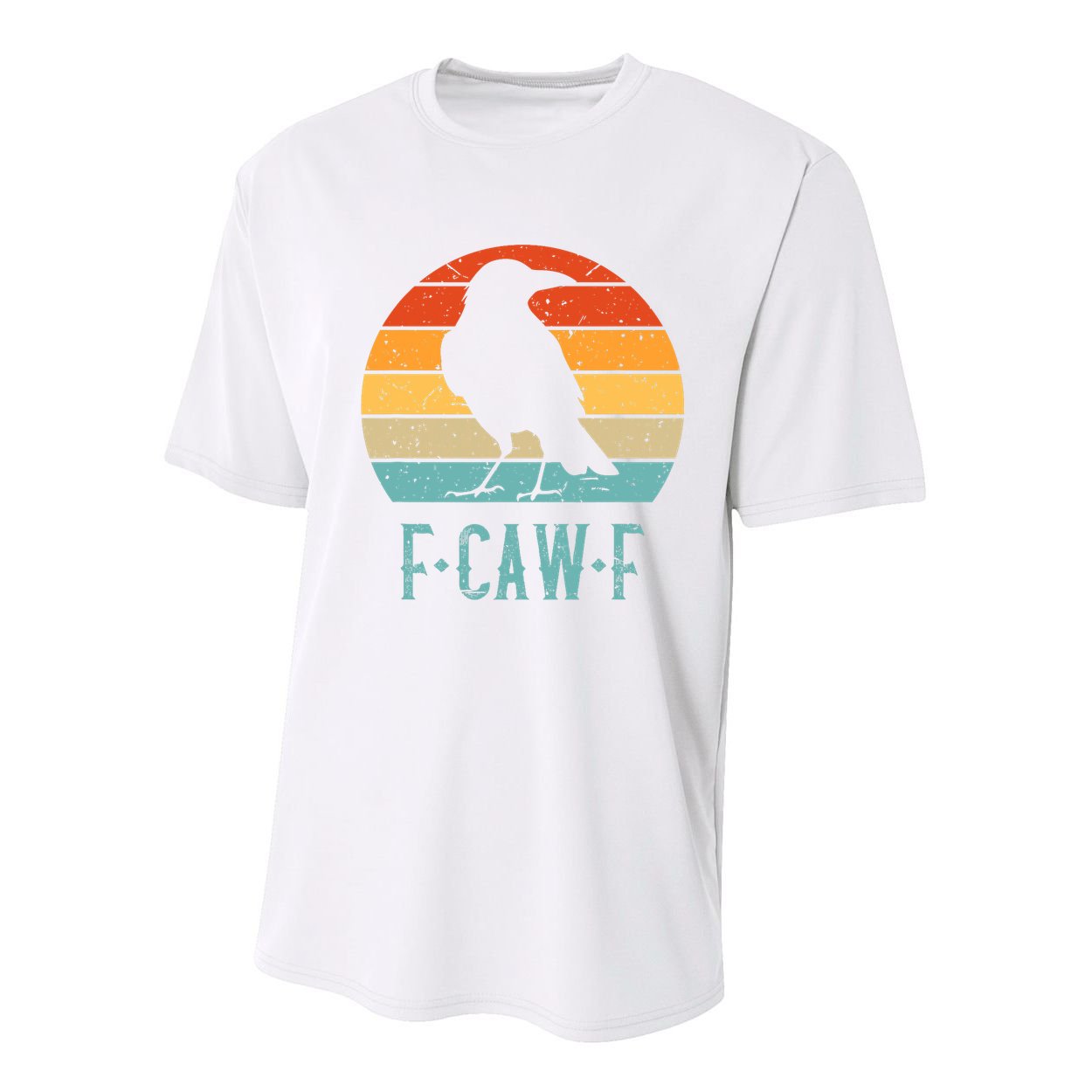 F-Caw-F Black Crow Black Bird Retro Sunset Vintage F-Caw-F  Youth Performance Sprint T-Shirt