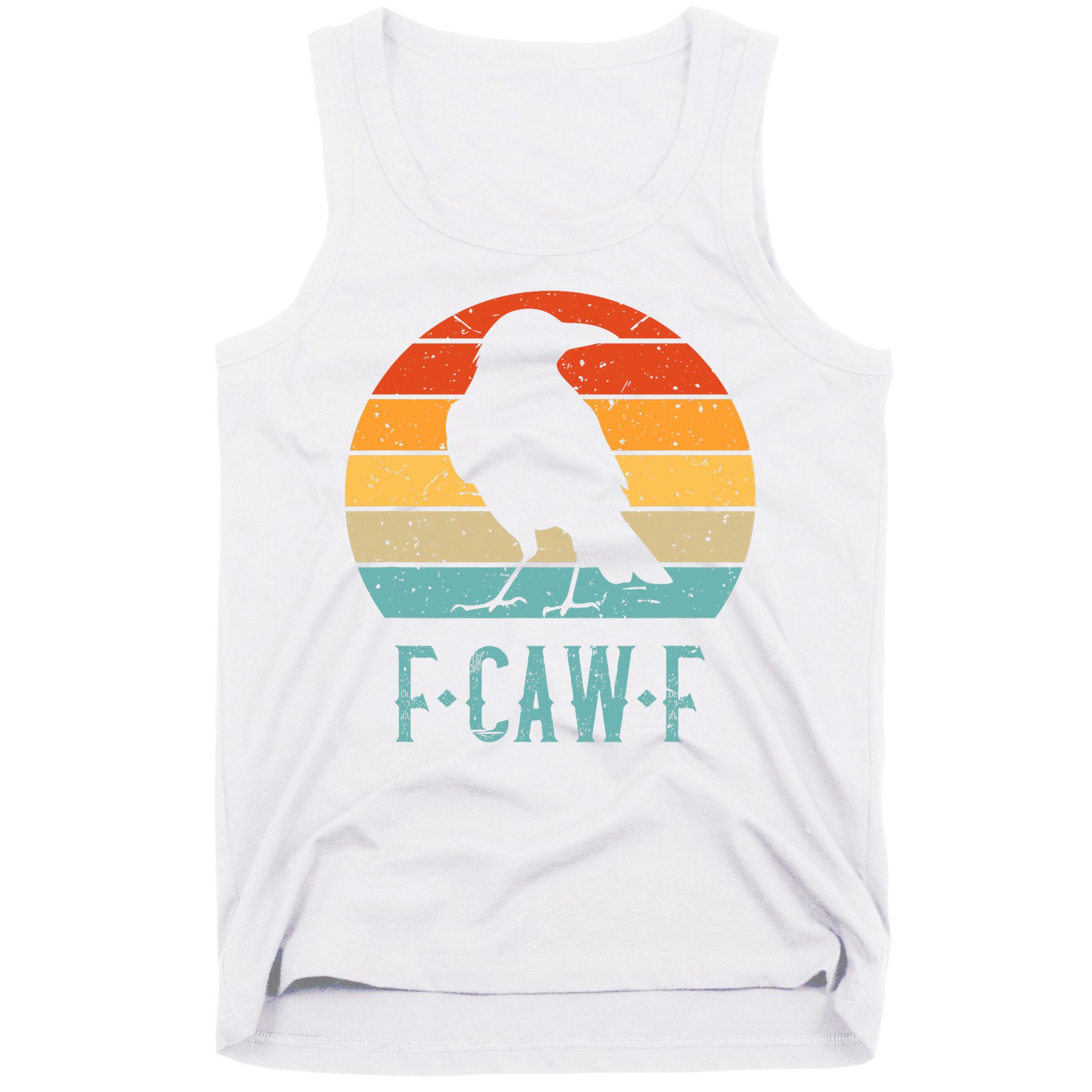 F-Caw-F Black Crow Black Bird Retro Sunset Vintage F-Caw-F  Tank Top