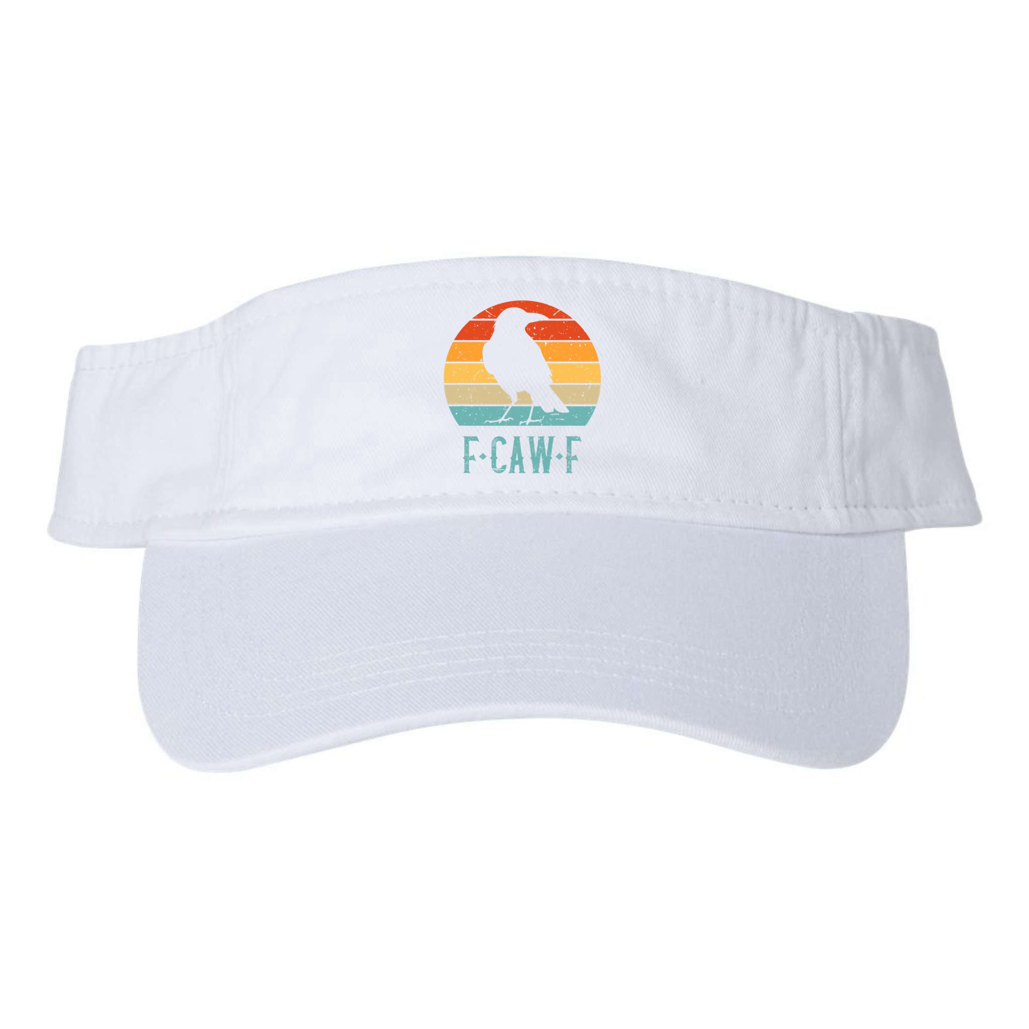 F-Caw-F Black Crow Black Bird Retro Sunset Vintage F-Caw-F  Visor