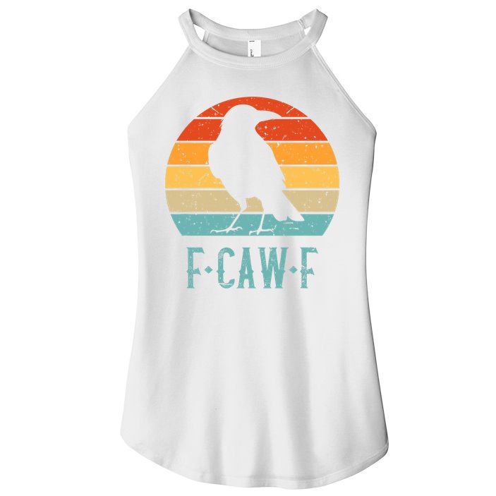 F-Caw-F Black Crow Black Bird Retro Sunset Vintage F-Caw-F  Women's Perfect Tri Rocker Tank