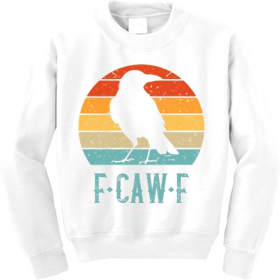 F-Caw-F Black Crow Black Bird Retro Sunset Vintage F-Caw-F  Kids Sweatshirt