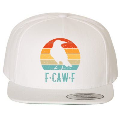 F-Caw-F Black Crow Black Bird Retro Sunset Vintage F-Caw-F  Wool Snapback Cap