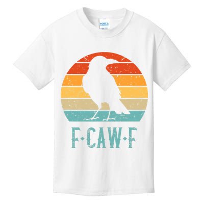 F-Caw-F Black Crow Black Bird Retro Sunset Vintage F-Caw-F  Kids T-Shirt
