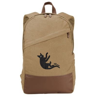 Flow Black Cat Cotton Canvas Backpack