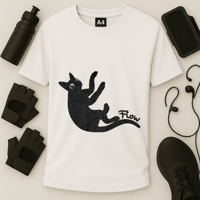 Flow Black Cat Cooling Performance Crew T-Shirt