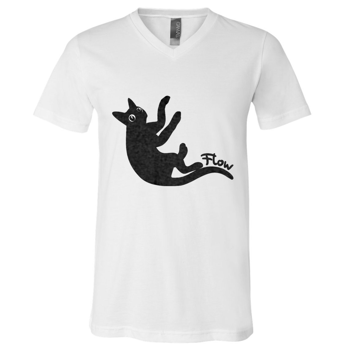Flow Black Cat V-Neck T-Shirt