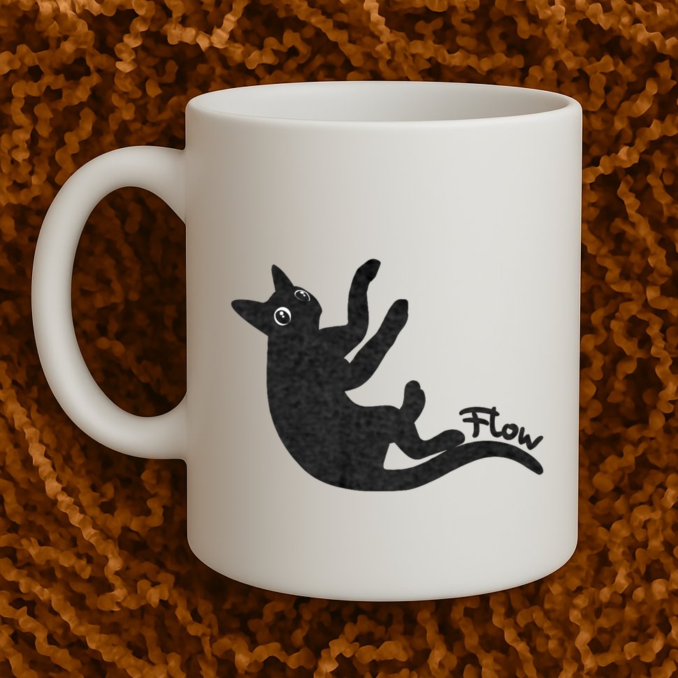 Flow Black Cat Mug