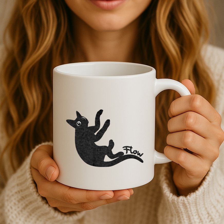 Flow Black Cat Mug