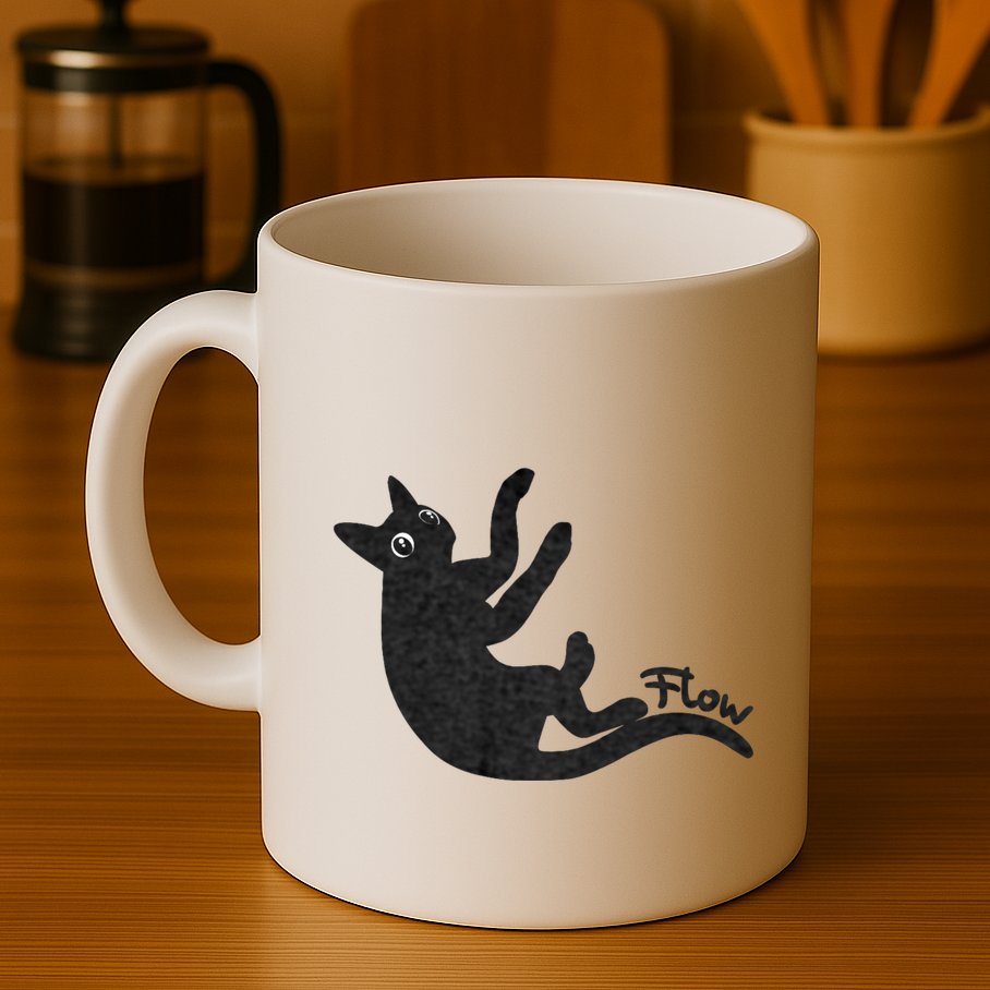 Flow Black Cat Mug