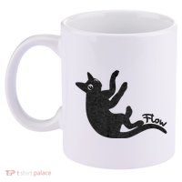 Flow Black Cat 11oz C Handle Ceramic Mug