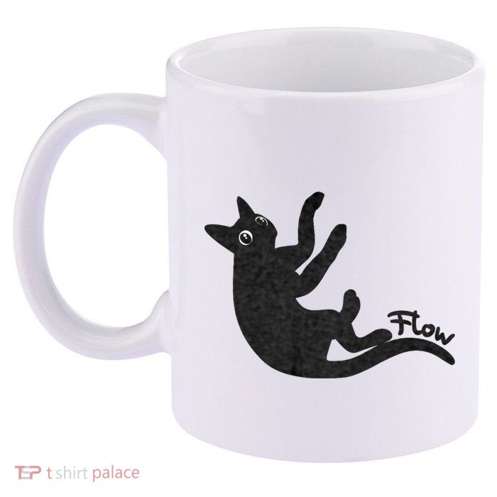 Flow Black Cat 11oz C Handle Ceramic Mug
