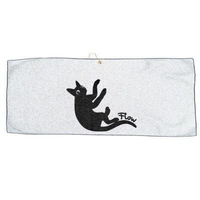 Flow Black Cat Large Microfiber Waffle Golf Towel