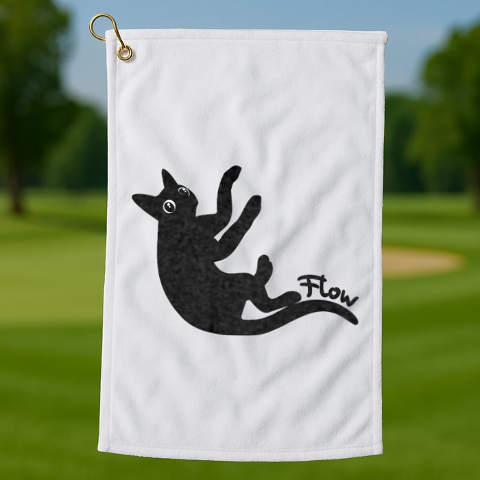 Flow Black Cat Golf Towel