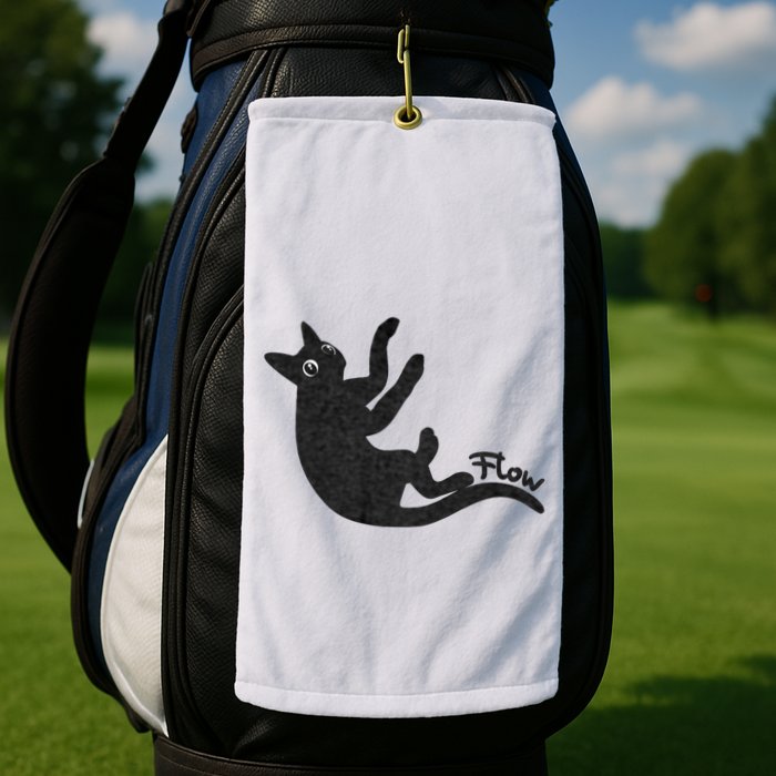Flow Black Cat Golf Towel