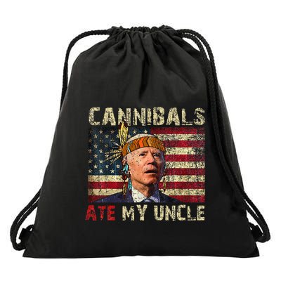 Funny Biden Cannibals Ate My Uncle Drawstring Bag
