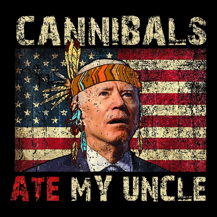 Funny Biden Cannibals Ate My Uncle Drawstring Bag