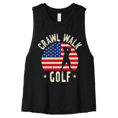  Feeling Buddy Crawl Walk Golf Club Team Women's Racerback Cropped Tank