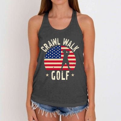  Feeling Buddy Crawl Walk Golf Club Team Women's Knotted Racerback Tank