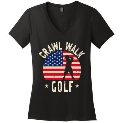  Feeling Buddy Crawl Walk Golf Club Team Women's V-Neck T-Shirt