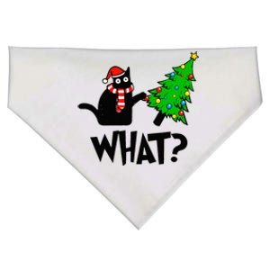 Funny Black Cat Gift Pushing Christmas Tree Over Cat What  USA-Made Doggie Bandana