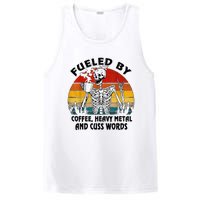 Fueled By Coffee Heavy Metal And Cuss Words Skull Skeleton PosiCharge Competitor Tank