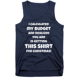 Funny Budget Christmas Xmas Humor Adult Tank Top