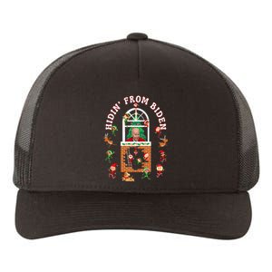 Funny Biden Christmas Sniffing Creepy Joe Hidin' From Biden Yupoong Adult 5-Panel Trucker Hat