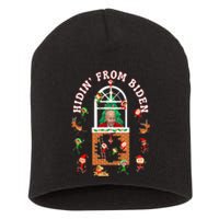 Funny Biden Christmas Sniffing Creepy Joe Hidin' From Biden Short Acrylic Beanie