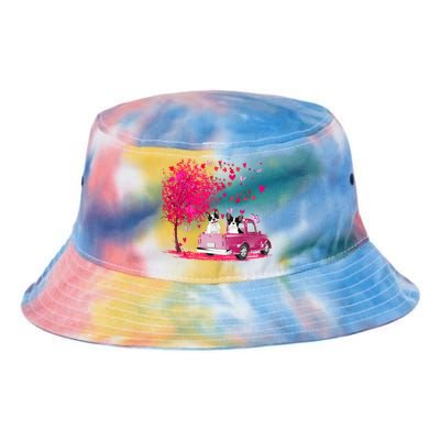 French Bulldog Couple Truck Happy Valentine's Day Funny Gift Tie Dye Newport Bucket Hat