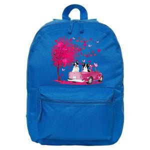 French Bulldog Couple Truck Happy Valentine's Day Funny Gift 16 in Basic Backpack