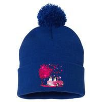 French Bulldog Couple Truck Happy Valentine's Day Funny Gift Pom Pom 12in Knit Beanie