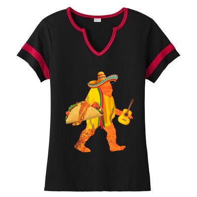 FUNNY BIGFOOT CINCO DE MAYO T Ladies Halftime Notch Neck Tee