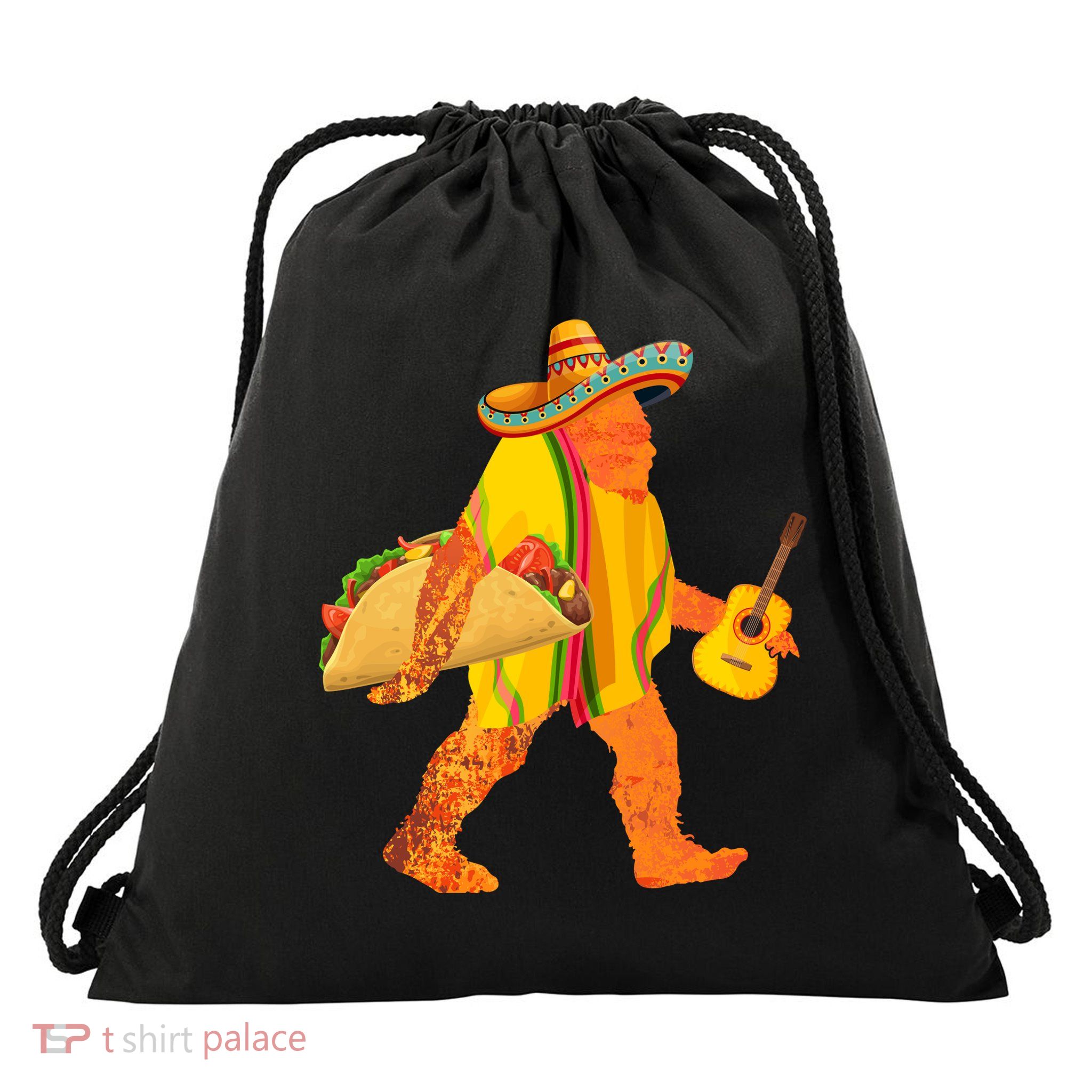 FUNNY BIGFOOT CINCO DE MAYO T Drawstring Bag